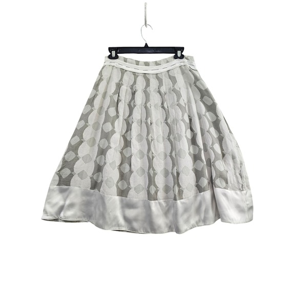 Sita Murt Dresses & Skirts - Sita Murt A-Line Skirt Women 42 Grey White Linen Cotton Satin Trim Spain Boho